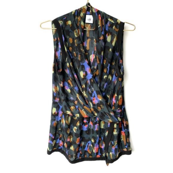 CAbi Tops - Flaunt Wrap Abstract Sleeveless Top